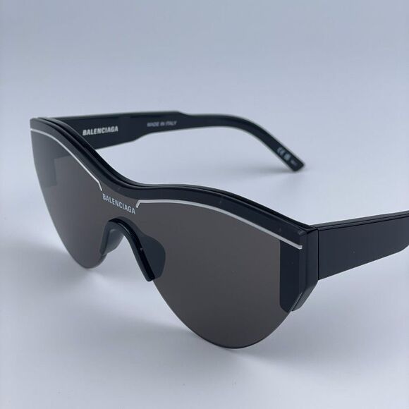 NEW Balenciaga BB0004S 001 Black Grey Shield Unisex Sunglasses - Picture 7 of 13